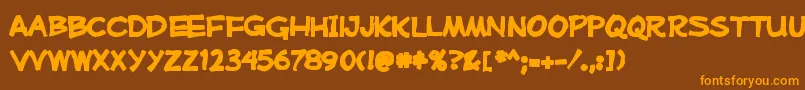 Mufferawink Font – Orange Fonts on Brown Background