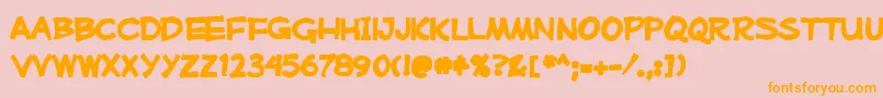 Mufferawink Font – Orange Fonts on Pink Background