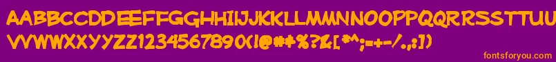Mufferawink Font – Orange Fonts on Purple Background