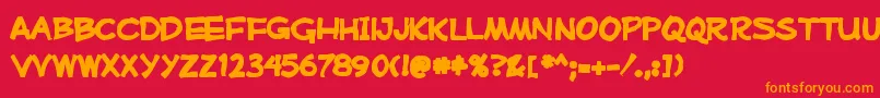 Mufferawink Font – Orange Fonts on Red Background