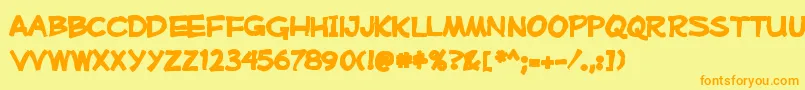 Mufferawink Font – Orange Fonts on Yellow Background