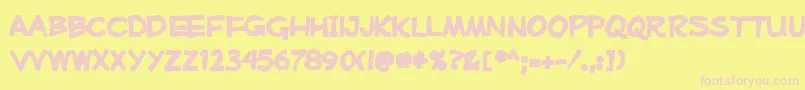 Mufferawink Font – Pink Fonts on Yellow Background