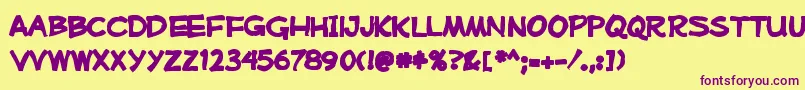 Mufferawink Font – Purple Fonts on Yellow Background