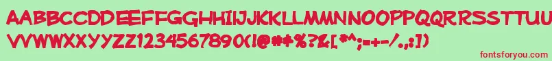 Mufferawink Font – Red Fonts on Green Background