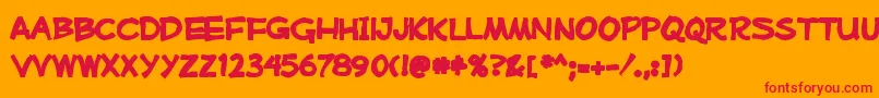 Mufferawink Font – Red Fonts on Orange Background