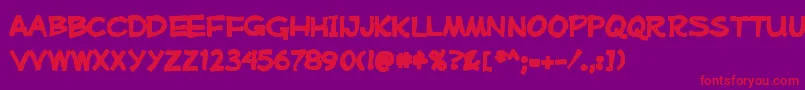 Mufferawink Font – Red Fonts on Purple Background