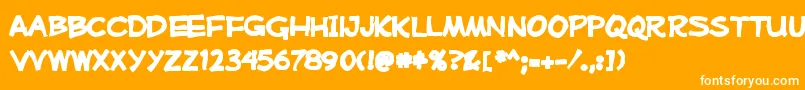 Mufferawink Font – White Fonts on Orange Background