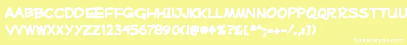 Mufferawink Font – White Fonts on Yellow Background