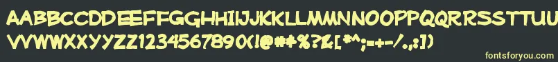 Mufferawink Font – Yellow Fonts on Black Background