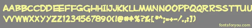 Mufferawink Font – Yellow Fonts on Gray Background