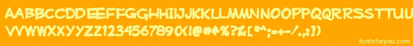 Mufferawink Font – Yellow Fonts on Orange Background