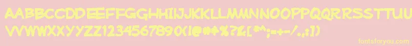 Mufferawink Font – Yellow Fonts on Pink Background