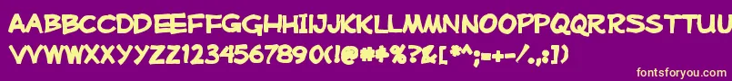 Mufferawink Font – Yellow Fonts on Purple Background