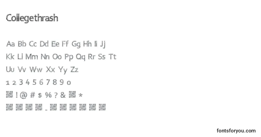 Fuente Collegethrash - alfabeto, números, caracteres especiales