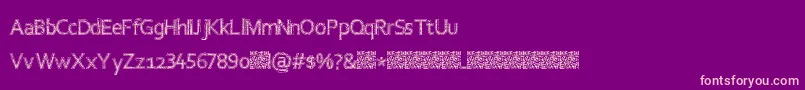 Collegethrash-Schriftart – Rosa Schriften auf violettem Hintergrund