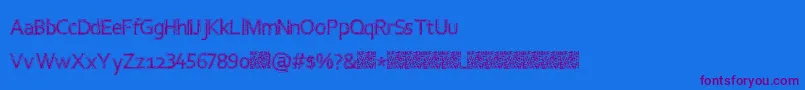 Collegethrash-Schriftart – Violette Schriften auf blauem Hintergrund