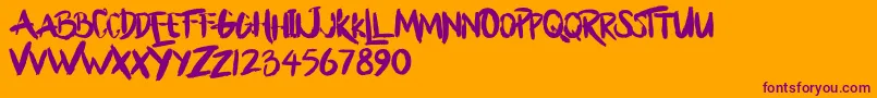 BllodyRainan Font – Purple Fonts on Orange Background