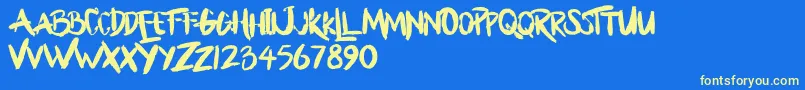 BllodyRainan Font – Yellow Fonts on Blue Background