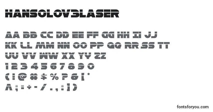 Fuente Hansolov3laser - alfabeto, números, caracteres especiales