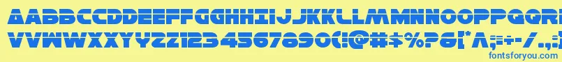 Hansolov3laser Font – Blue Fonts on Yellow Background