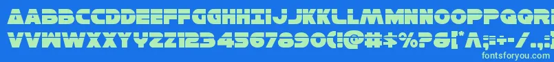 Hansolov3laser Font – Green Fonts on Blue Background