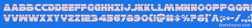 Hansolov3laser Font – Pink Fonts on Blue Background