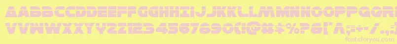 Hansolov3laser Font – Pink Fonts on Yellow Background
