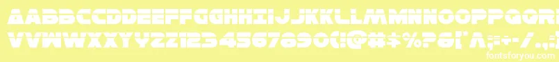 Hansolov3laser Font – White Fonts on Yellow Background