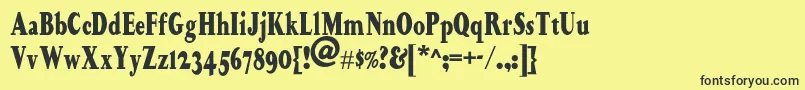 Happycampersnf Font – Black Fonts on Yellow Background