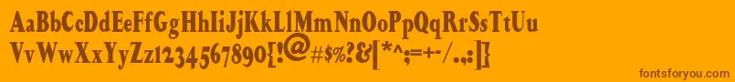 Happycampersnf-Schriftart – Braune Schriften auf orangefarbenem Hintergrund