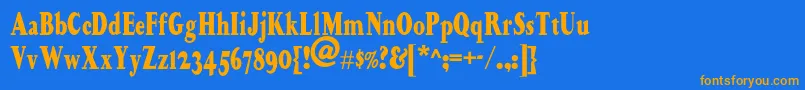 Happycampersnf-fontti – oranssit fontit sinisellä taustalla