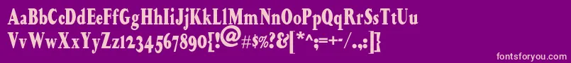 フォントHappycampersnf – 紫の背景にピンクのフォント
