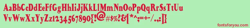 Happycampersnf Font – Red Fonts on Green Background