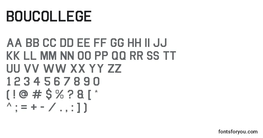 Boucollege Font – alphabet, numbers, special characters