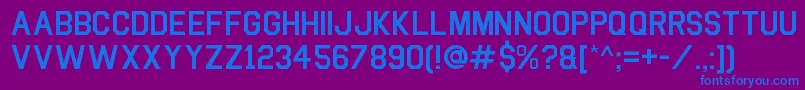 フォントBoucollege – 紫色の背景に青い文字