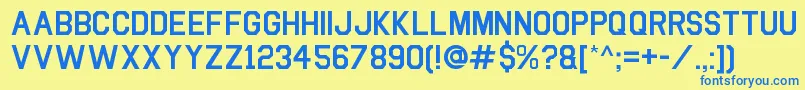 Boucollege Font – Blue Fonts on Yellow Background
