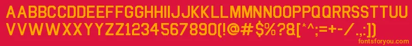 Boucollege Font – Orange Fonts on Red Background