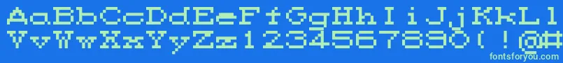 M35Cps2 Font – Green Fonts on Blue Background