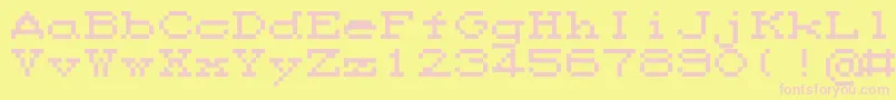M35Cps2 Font – Pink Fonts on Yellow Background