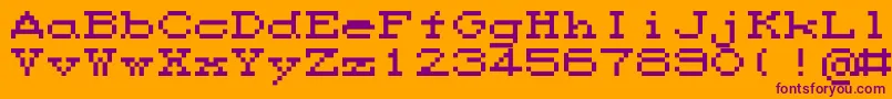 Fonte M35Cps2 – fontes roxas em um fundo laranja