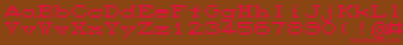 フォントM35Cps2 – 赤い文字が茶色の背景にあります。