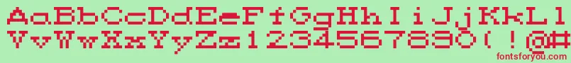 M35Cps2 Font – Red Fonts on Green Background