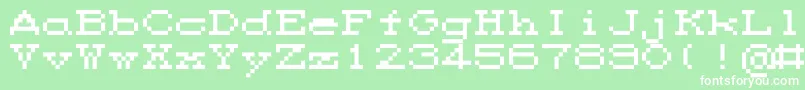 Fonte M35Cps2 – fontes brancas em um fundo verde