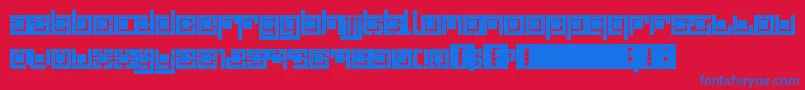 Quadro Font – Blue Fonts on Red Background