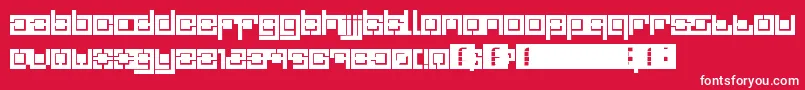 Quadro Font – White Fonts on Red Background