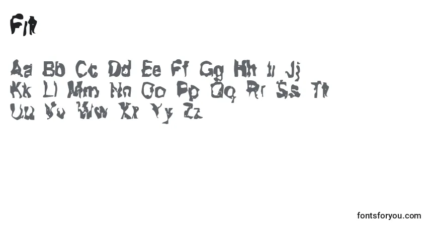 Czcionka Fit – alfabet, cyfry, specjalne znaki