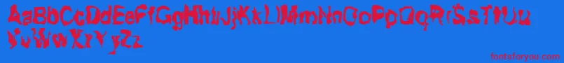 フォントFit – 赤い文字の青い背景