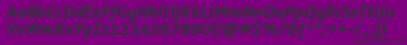 フォントAllerBoldItalic – 紫の背景に黒い文字