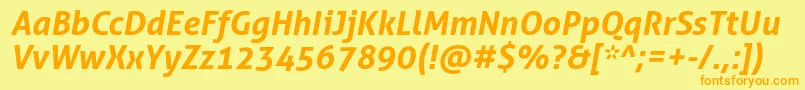 AllerBoldItalic Font – Orange Fonts on Yellow Background