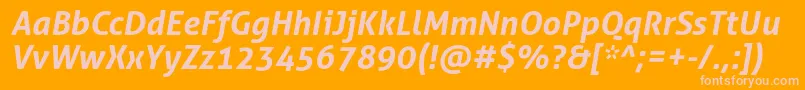 AllerBoldItalic Font – Pink Fonts on Orange Background